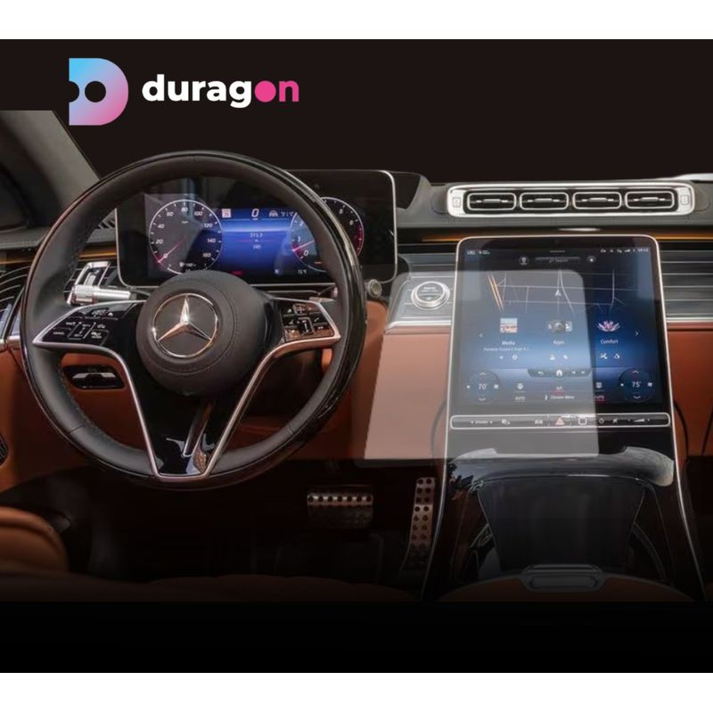 Auto si Moto - Piese auto si accesorii - Interior auto - Bord si accesorii - Folie protectie navigatie Mercedes Benz Maybach S 580 e 2023+, Duragon, , silicon transparent, kit instalare - Infinity.ro