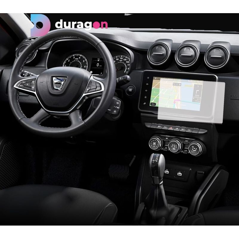 Auto si Moto - Piese auto si accesorii - Interior auto - Bord si accesorii - Folie protectie navigatie Dacia Duster 2021-2023, Duragon, protectie display, silicon transparent, kit instalare - Infinity.ro