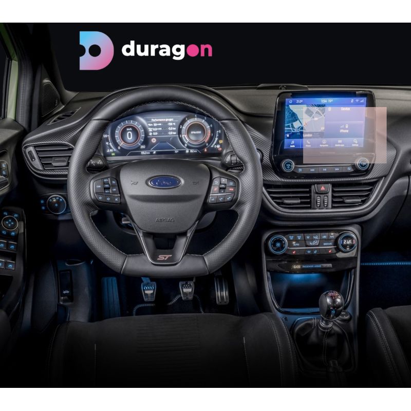 Auto si Moto - Piese auto si accesorii - Interior auto - Bord si accesorii - Folie protectie navigatie Ford Puma ST 2020+, Duragon, protectie display, silicon transparent, kit instalare - Infinity.ro