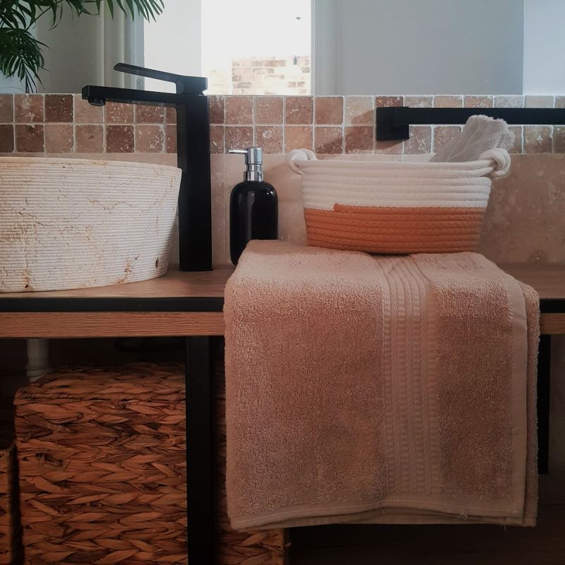 Casa si Gradina - Textile si covoare - Textile baie - Prosoape - Prosop baie Rise Jacquard - 100% Bumbac, 50x90 cm, 500g/mp, bej - Infinity.ro