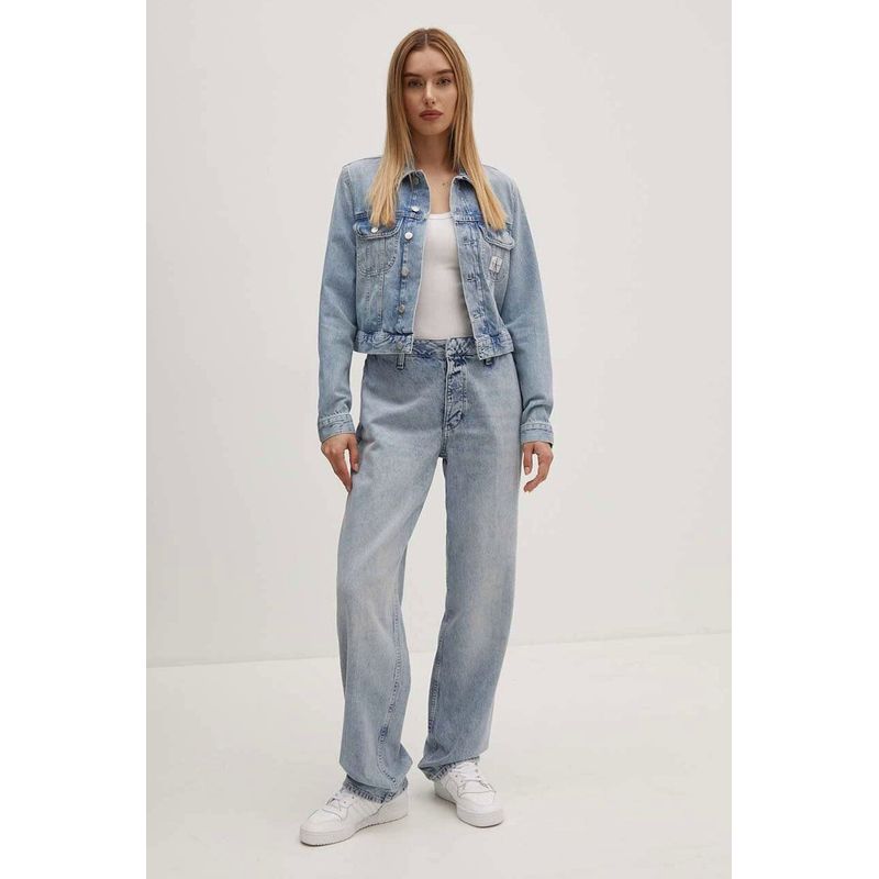 Fashion, accesorii si bijuterii - Femei - Imbracaminte femei - Pantaloni femei - Blugi dama Calvin Klein Jeans  J20J224347, Albastru 28 US - Infinity.ro