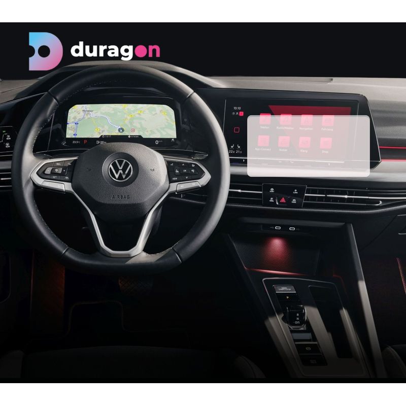 Auto si Moto - Piese auto si accesorii - Interior auto - Bord si accesorii - Folie protectie navigatie si ceasuri de bord Volkswagen Golf 2019-2024, Duragon, , silicon transparent, kit instalare - Infinity.ro