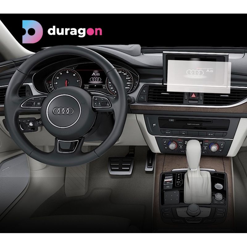 Auto si Moto - Piese auto si accesorii - Interior auto - Bord si accesorii - Folie protectie navigatie Audi A6 2011-2014, Duragon, protectie display, silicon transparent, kit instalare - Infinity.ro