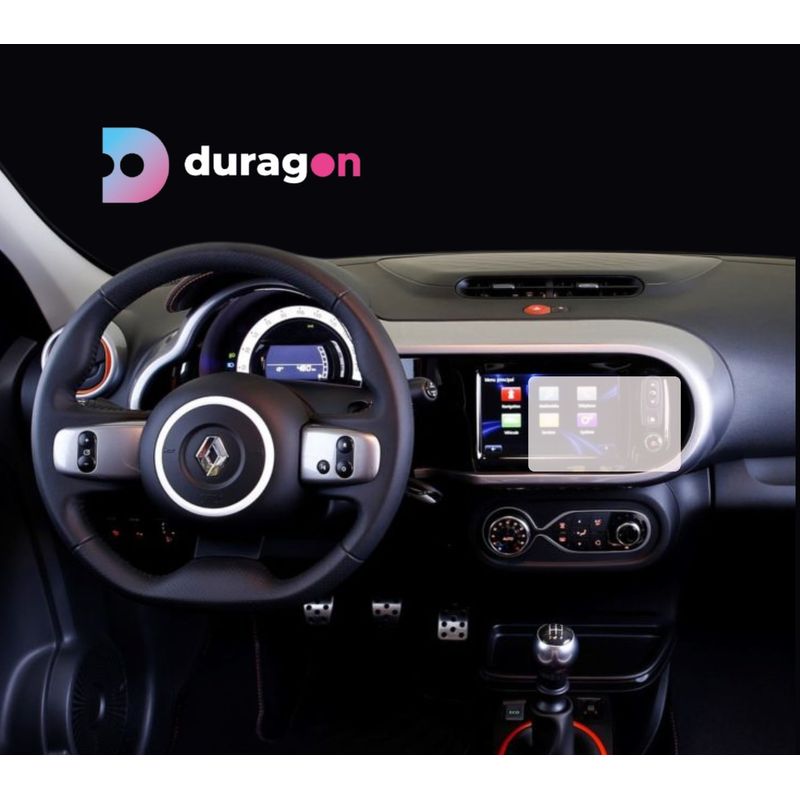 Auto si Moto - Piese auto si accesorii - Interior auto - Bord si accesorii - Folie protectie navigatie Renault Twingo 2019+, Duragon, protectie display, silicon transparent, kit instalare - Infinity.ro