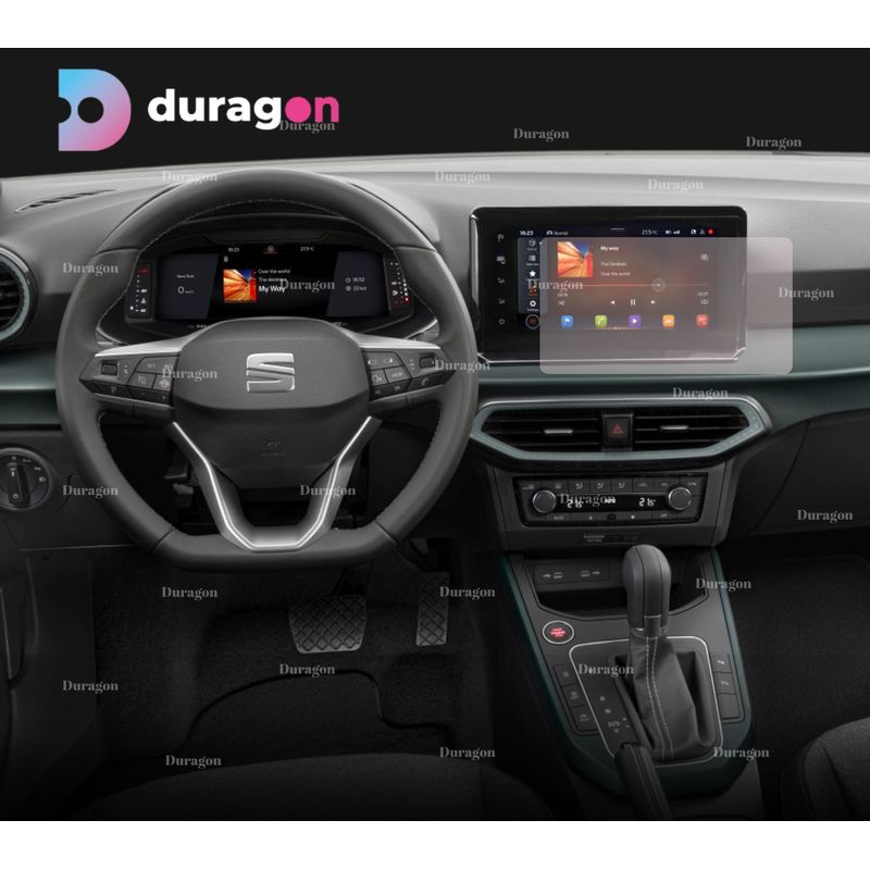 Auto si Moto - Piese auto si accesorii - Interior auto - Bord si accesorii - Folie protectie navigatie Seat Arona 2021+, Duragon, protectie display, silicon transparent, kit instalare - Infinity.ro