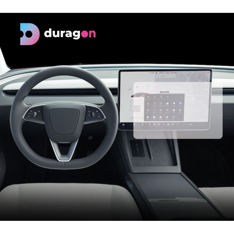 Auto si Moto - Electronice auto - Accesorii electronice auto - Folie protectie navigatie Tesla Model 3 2017-2023, Duragon, protectie display, silicon transparent, kit instalare - Infinity.ro