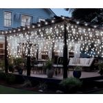 Casa si Gradina - Corpuri si surse de iluminat - Iluminat exterior - Instalatii luminoase exterior - Instalatie Luminoasa cu Franjuri, 240 LED-uri, IP44, 6x1m, Lumina Alba Calda/Rece - Alb Cald - Infinity.ro