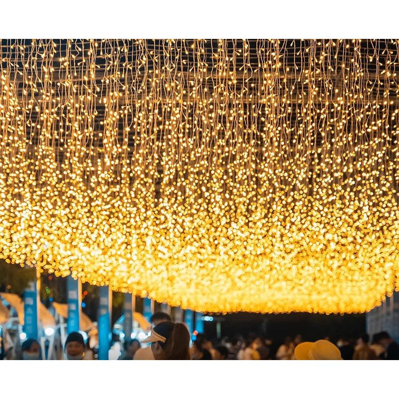 Casa si Gradina - Corpuri si surse de iluminat - Iluminat exterior - Instalatii luminoase exterior - Instalatie Luminoasa cu Franjuri, 240 LED-uri, IP44, 6x1m, Lumina Alba Calda/Rece - Alb Cald - Infinity.ro