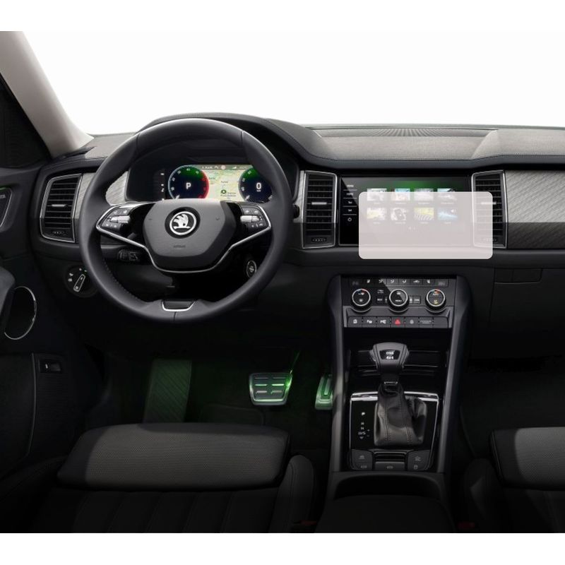 Auto si Moto/Piese auto si accesorii/Interior auto/Bord si accesorii - Folie protectie navigatie Skoda Kodiaq 2016-2021, Duragon, protectie display, silicon transparent, kit instalare - Infinity.ro