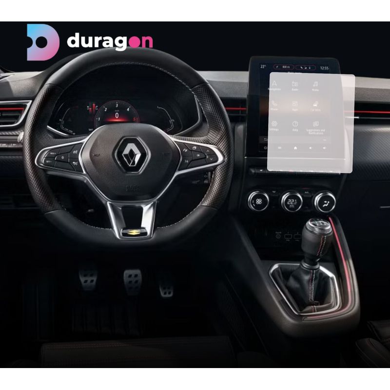 Auto si Moto - Piese auto si accesorii - Interior auto - Bord si accesorii - Folie protectie navigatie Renault Clio 2019-2023, Duragon, protectie display, silicon transparent, kit instalare - Infinity.ro