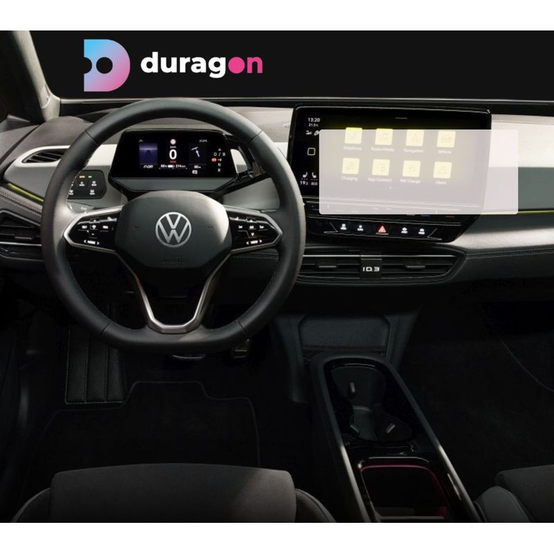 Auto si Moto - Piese auto si accesorii - Interior auto - Bord si accesorii - Folie protectie navigatie Volkswagen ID.3 2023+, Duragon, protectie display, silicon transparent, kit instalare - Infinity.ro