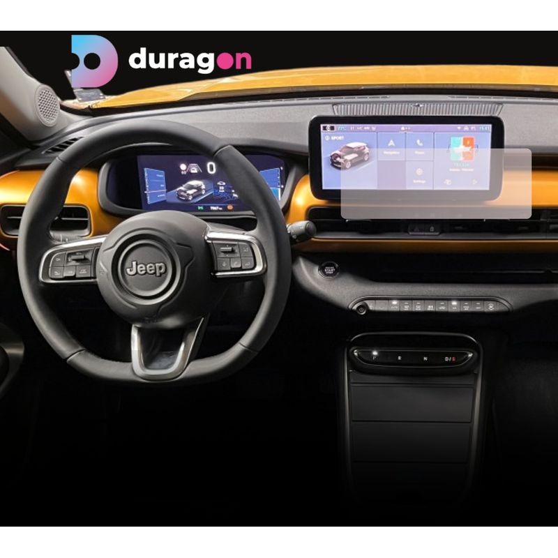 Auto si Moto - Piese auto si accesorii - Interior auto - Bord si accesorii - Folie protectie navigatie Jeep Avenger 2022+, Duragon, protectie display, silicon transparent, kit instalare - Infinity.ro