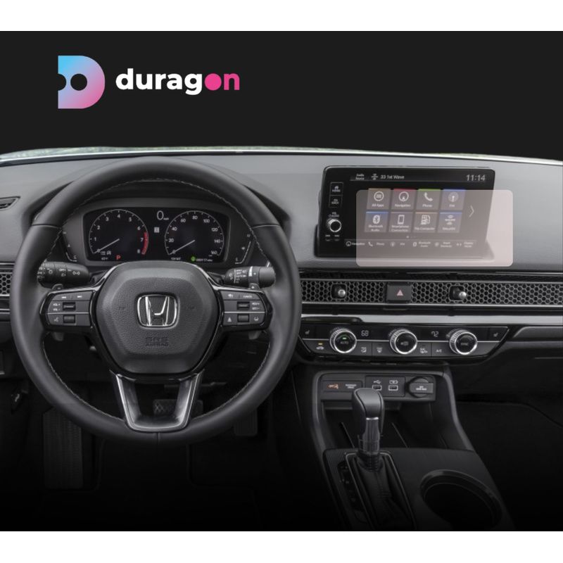Auto si Moto - Piese auto si accesorii - Interior auto - Bord si accesorii - Folie protectie navigatie Honda Civic Sedan 2021+, Duragon, protectie display, silicon transparent, kit instalare - Infinity.ro