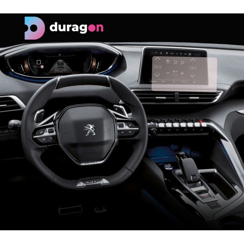 Auto si Moto - Piese auto si accesorii - Interior auto - Bord si accesorii - Folie protectie navigatie Peugeot 5008 2016-2020, Duragon, protectie display, silicon transparent, kit instalare - Infinity.ro
