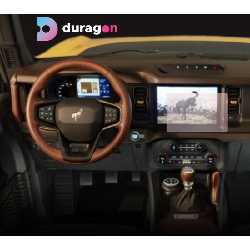 Auto si Moto - Electronice auto - Accesorii electronice auto - Folie protectie navigatie Ford Bronco 2-door 2020+, Duragon, protectie display, silicon transparent, kit instalare - Infinity.ro