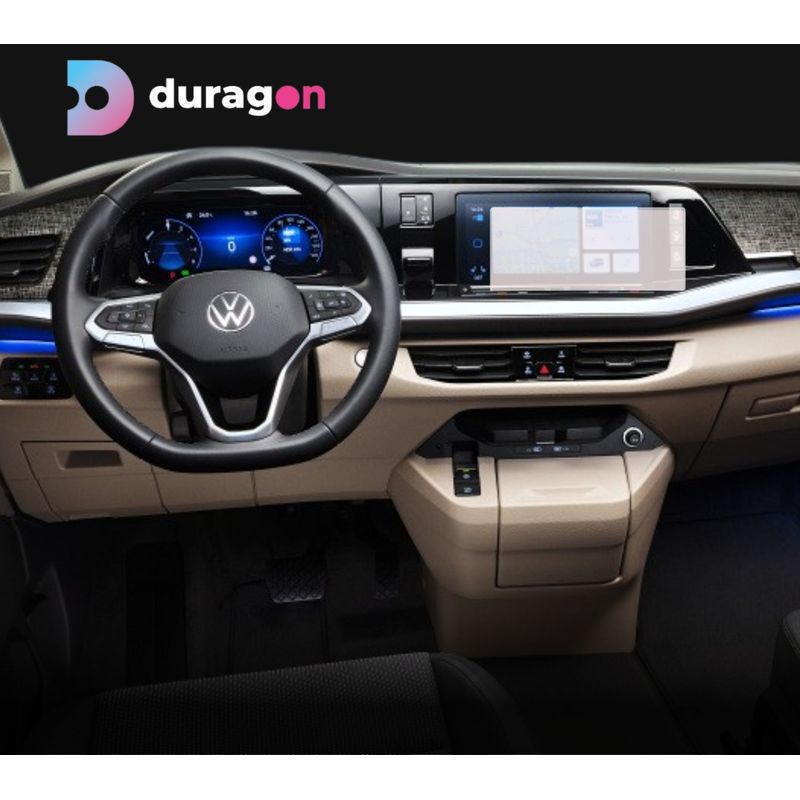Auto si Moto - Electronice auto - Accesorii electronice auto - Folie protectie navigatie Volkswagen Multivan 2021+, Duragon, protectie display, silicon transparent, kit instalare - Infinity.ro