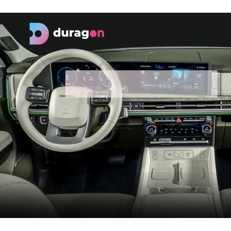 Auto si Moto - Piese auto si accesorii - Interior auto - Bord si accesorii - Folie protectie navigatie Hyundai Santa Fe 2023+, Duragon, protectie display , silicon transparent, kit instalare - Infinity.ro