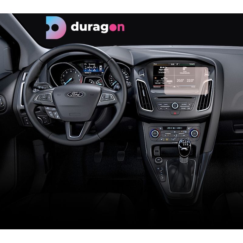 Auto si Moto - Piese auto si accesorii - Interior auto - Bord si accesorii - Folie protectie navigatie Ford Focus 2014-2018, Duragon, protectie display, silicon transparent, kit instalare - Infinity.ro