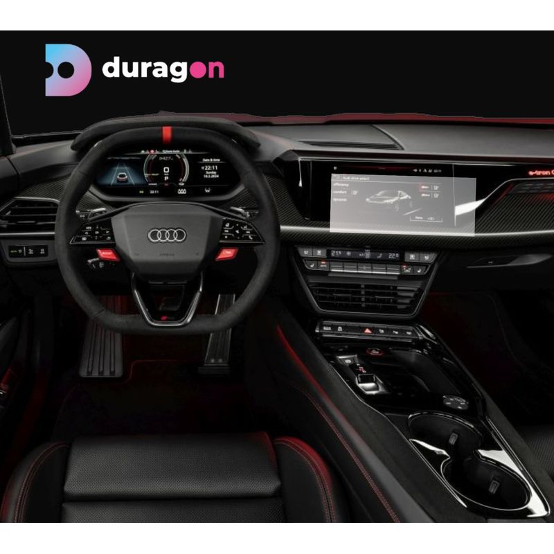 Auto si Moto - Piese auto si accesorii - Interior auto - Bord si accesorii - Folie protectie navigatie Audi RS e-tron GT 2021+, Duragon, protectie display, silicon transparent, kit instalare - Infinity.ro