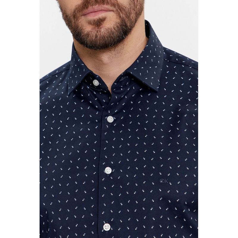 Fashion, accesorii si bijuterii - Barbati - Imbracaminte - Camasi barbati - Camasa barbati Calvin Klein K10K112104 44 IT, Bleumarin - Infinity.ro