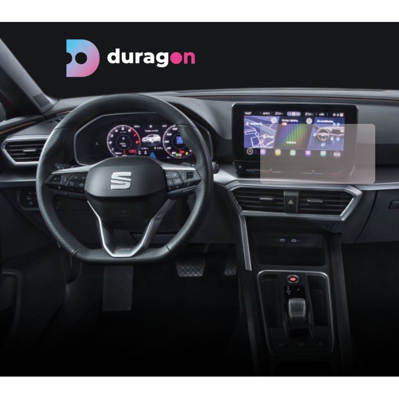 Auto si Moto - Piese auto si accesorii - Interior auto - Bord si accesorii - Folie protectie navigatie Seat Leon 5 doors 2020+, Duragon, protectie display, silicon mat, anti-amprenta, kit instalare - Infinity.ro