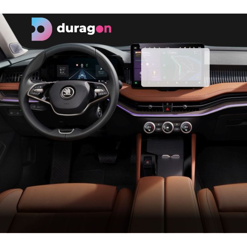 Auto si Moto - Piese auto si accesorii - Interior auto - Bord si accesorii - Folie protectie navigatie Skoda Superb 2019-2023 Duragon, Duragon, protectie display, silicon mat, kit instalare - Infinity.ro
