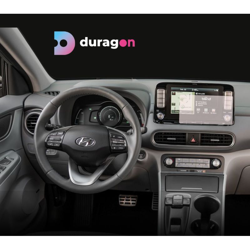 Auto si Moto - Piese auto si accesorii - Interior auto - Bord si accesorii - Folie protectie navigatie Hyundai Kona Electric 2018-2020, Duragon, protectie display, silicon mat, kit instalare - Infinity.ro