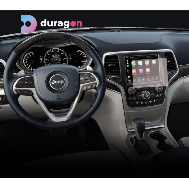 Auto si Moto - Piese auto si accesorii - Interior auto - Bord si accesorii - Folie protectie navigatie Jeep Grand Cherokee Trackhawk 2018+, Duragon, protectie display, silicon mat, kit instalare - Infinity.ro