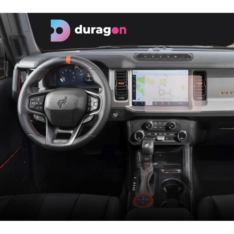 Auto si Moto - Electronice auto - Accesorii electronice auto - Folie protectie navigatie Ford Bronco Raptor 2022+, Duragon, protectie display, silicon mat, kit instalare - Infinity.ro