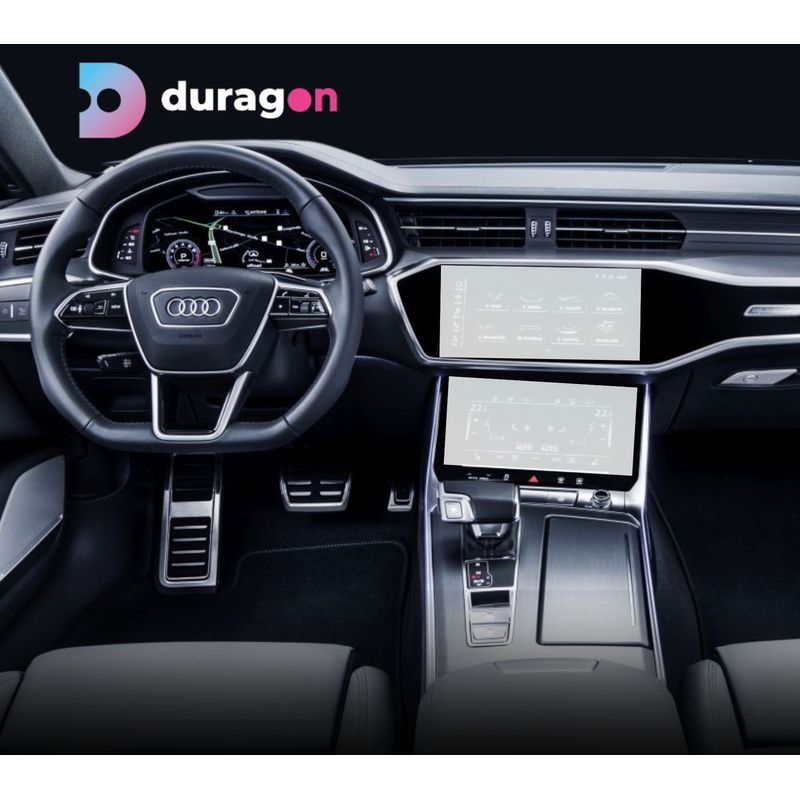 Auto si Moto - Piese auto si accesorii - Interior auto - Bord si accesorii - Folie protectie Audi A7 Sportback 2017+, Duragon, protectie display si Display AC, silicon transparent, kit instalare - Infinity.ro
