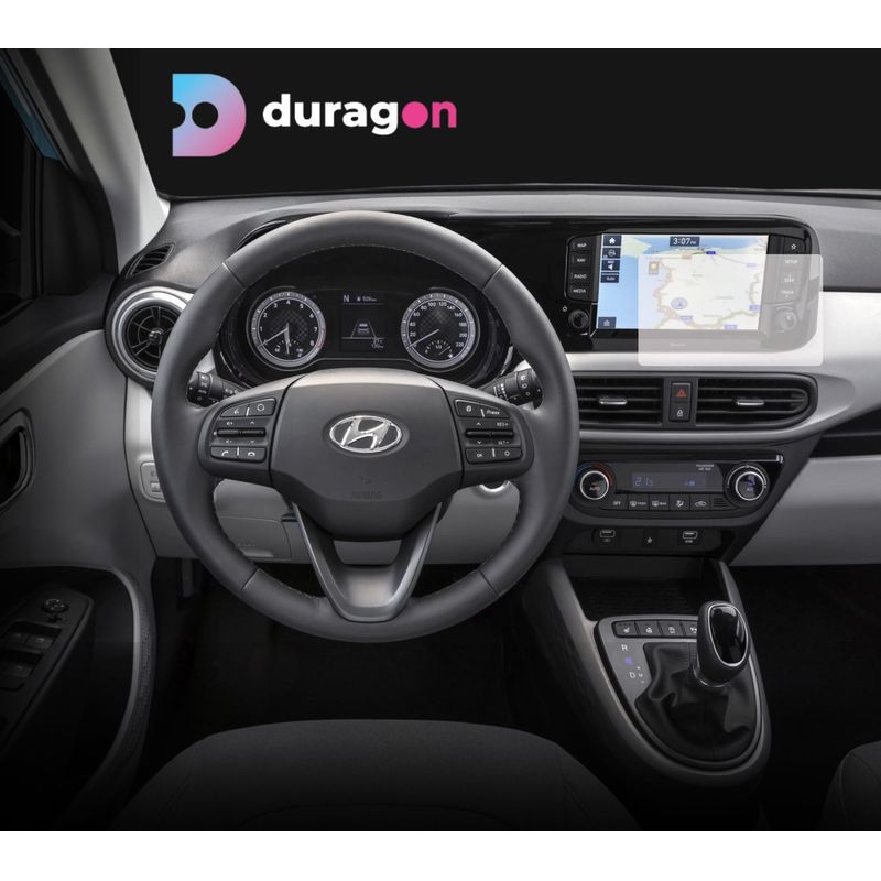 Auto si Moto - Piese auto si accesorii - Interior auto - Bord si accesorii - Folie protectie navigatie Hyundai i10 2019-2023, Duragon, protectie display, silicon mat, anti-amprenta, kit instalare - Infinity.ro