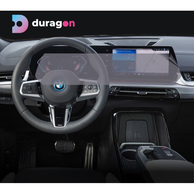 Auto si Moto - Piese auto si accesorii - Interior auto - Bord si accesorii - Folie protectie navigatie BMW iX3 2020+, Duragon, protectie display, silicon mat, anti-amprenta, kit instalare - Infinity.ro