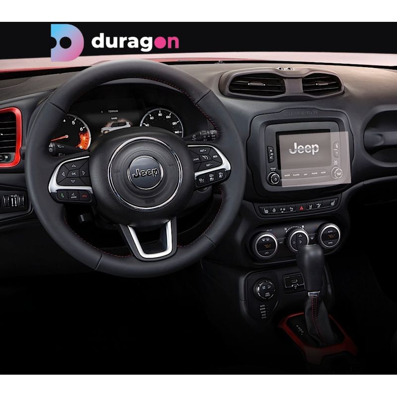 Auto si Moto - Piese auto si accesorii - Interior auto - Bord si accesorii - Folie protectie navigatie Jeep Renegade 2014-2018, Duragon, protectie display, silicon mat, anti-amprenta, kit instalare - Infinity.ro