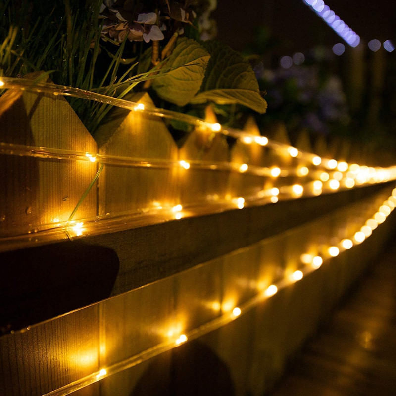 Casa si Gradina - Decoratiuni - Decoratiuni de sezon - Instalatie de Craciun tip Furtun luminos Led, 600 Leduri, Alb Cald, 25 m, alimentator inclus - Infinity.ro