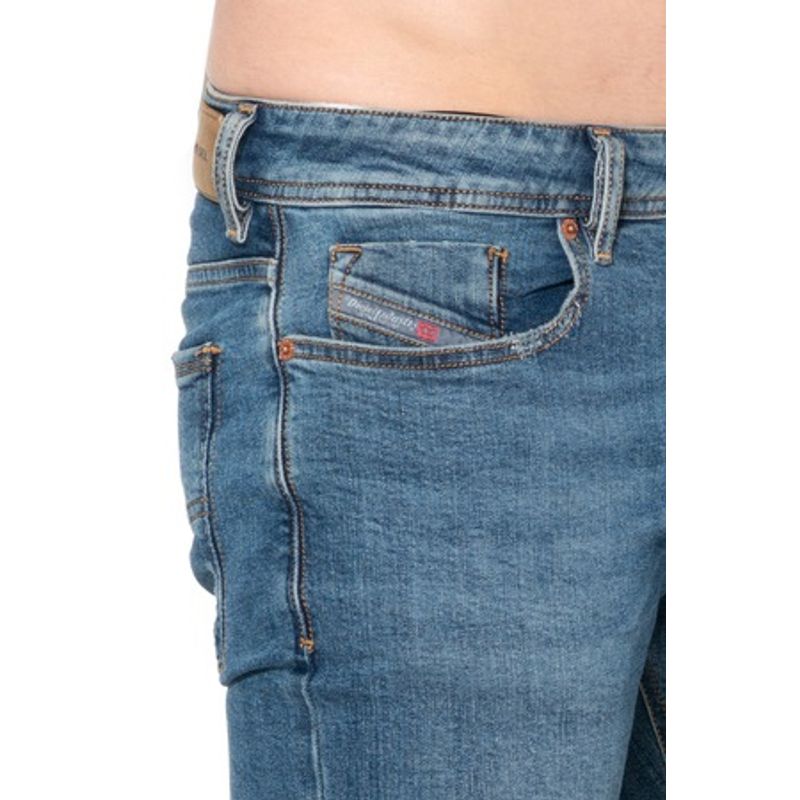 Fashion, accesorii si bijuterii - Barbati - Imbracaminte - Pantaloni barbati - Blugi skinny slim fit Diesel Sleenker 00S7VG-069AI Albastru W36-L32 US - Infinity.ro