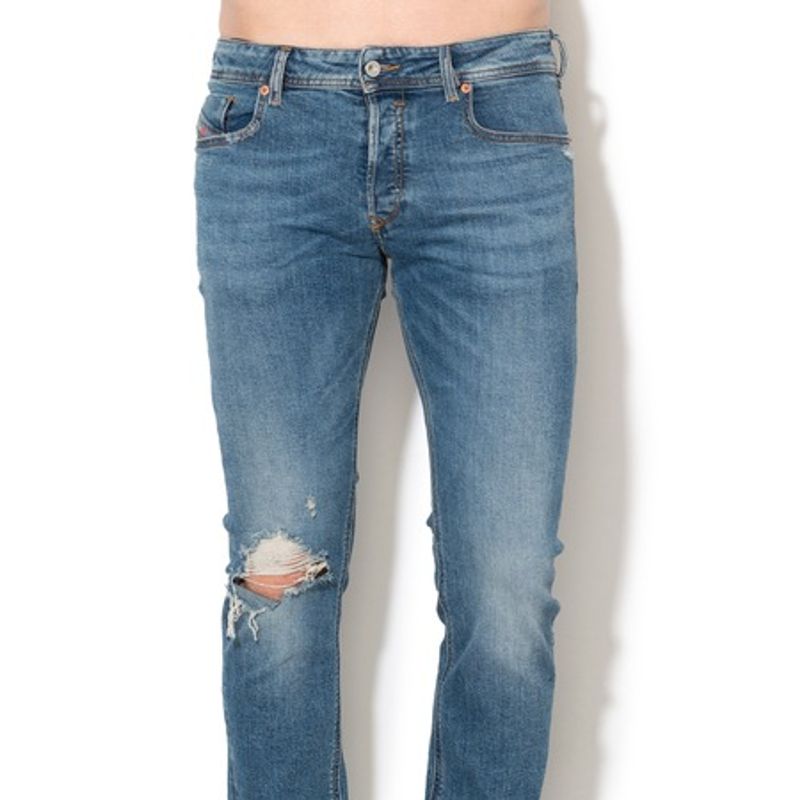 Fashion, accesorii si bijuterii - Barbati - Imbracaminte - Pantaloni barbati - Blugi skinny slim fit Diesel Sleenker 00S7VG-069AI Albastru W36-L32 US - Infinity.ro