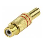 PC, gaming si accesorii - Retelistica - Cabluri si accesorii - Mufa RCA mama protectie aurit metal inel rosu Valueline - Infinity.ro