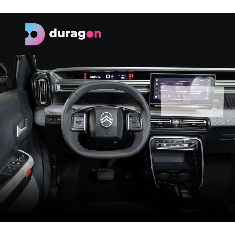 Auto si Moto - Piese auto si accesorii - Interior auto - Bord si accesorii - Folie protectie navigatie Citroen C3 Aircross 2024+, Duragon, protectie display, silicon mat, kit instalare - Infinity.ro