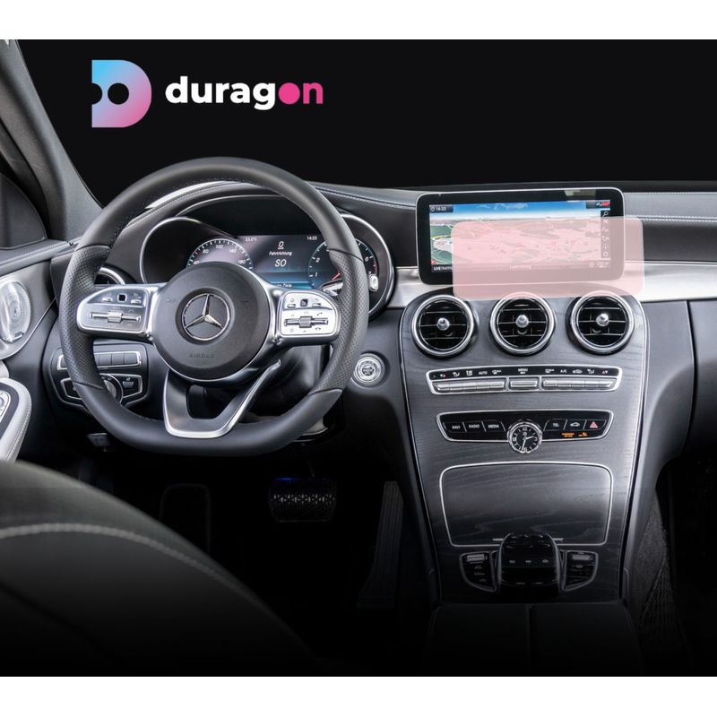Auto si Moto - Piese auto si accesorii - Interior auto - Bord si accesorii - Folie protectie navigatie Mercedes Benz C-Class (W205) 2018-2021, Duragon, protectie display, silicon mat, kit instalare - Infinity.ro