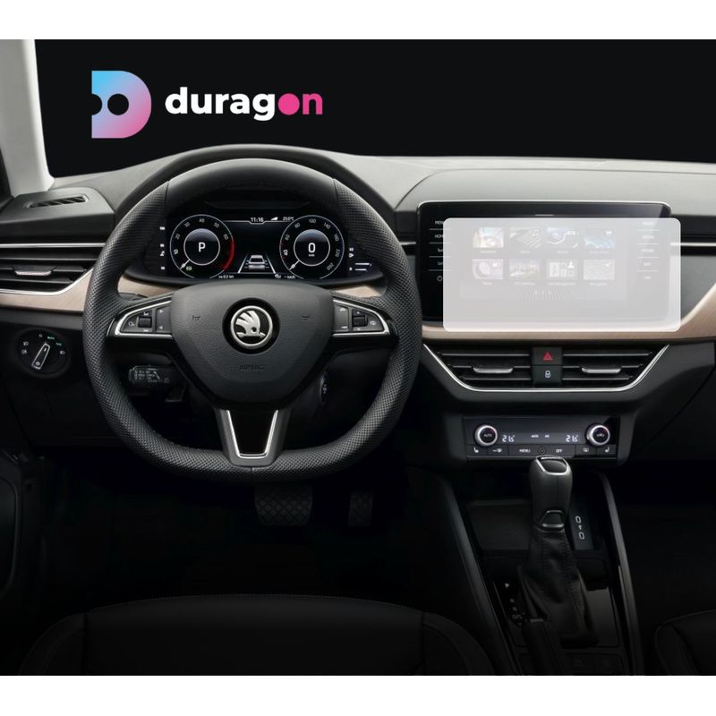 Auto si Moto - Piese auto si accesorii - Interior auto - Bord si accesorii - Folie protectie navigatie Skoda Scala 2023+, Duragon, protectie display, silicon mat, anti-amprenta, kit instalare - Infinity.ro