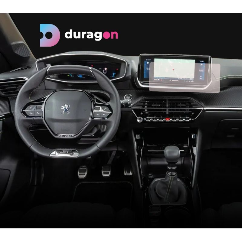 Auto si Moto - Piese auto si accesorii - Interior auto - Bord si accesorii - Folie protectie navigatie Peugeot e-208 2023+, Duragon, protectie display, silicon mat, anti-amprenta, kit instalare - Infinity.ro
