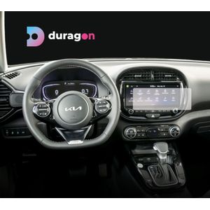 Folie protectie navigatie Kia Soul 2022+, Duragon, protectie display, silicon mat, anti-amprenta, kit instalare
