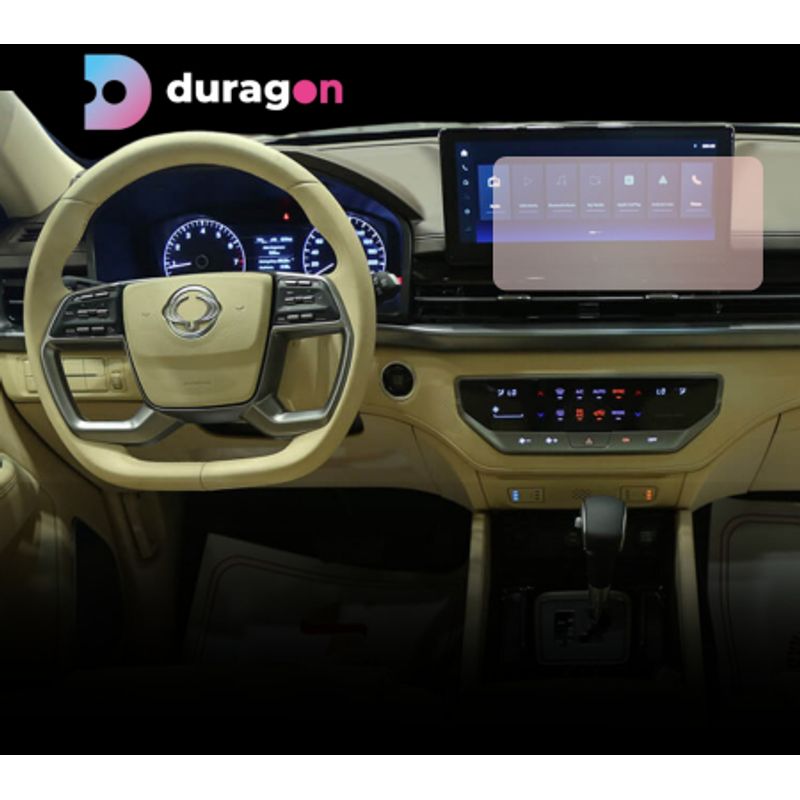 Auto si Moto - Piese auto si accesorii - Interior auto - Bord si accesorii - Folie protectie Ssangyong Rexton 2021+, Duragon, protectie display Ssangyong, silicon transparent, kit instalare - Infinity.ro
