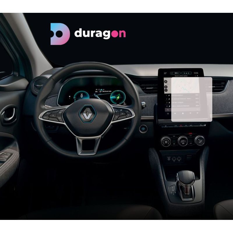 Auto si Moto - Piese auto si accesorii - Interior auto - Bord si accesorii - Folie protectie navigatie Renault ZOE 2019+, Duragon, protectie display, silicon mat, anti-amprenta, kit instalare - Infinity.ro