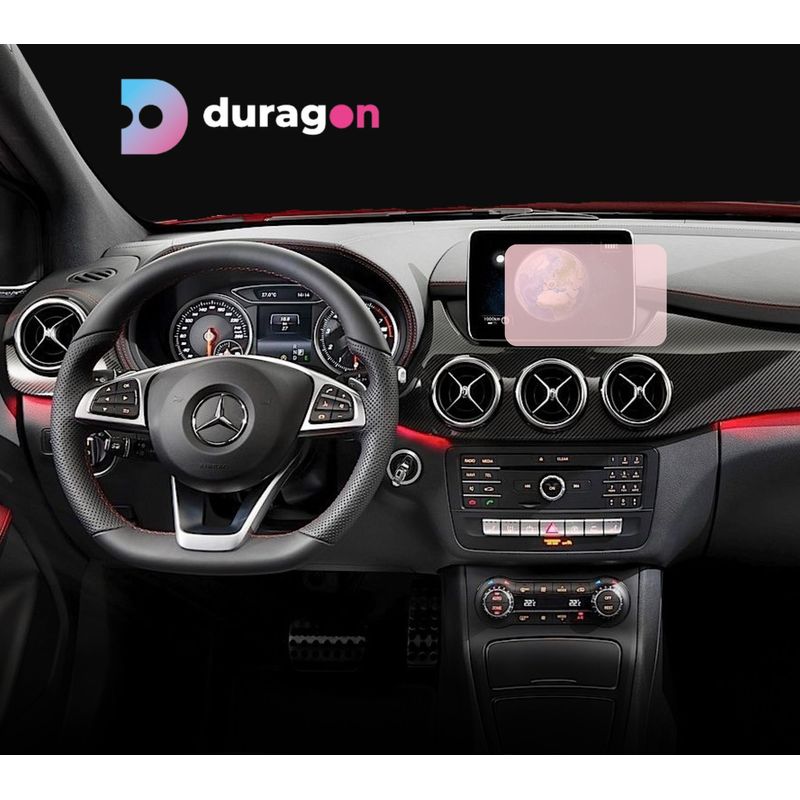 Auto si Moto - Piese auto si accesorii - Interior auto - Bord si accesorii - Folie protectie navigatie Mercedes Benz B-Class (W246) 2014-2018, Duragon, protectie display, silicon mat, kit instalare - Infinity.ro