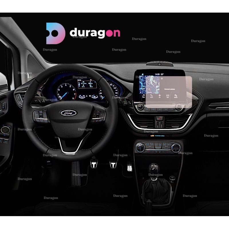 Auto si Moto - Piese auto si accesorii - Interior auto - Bord si accesorii - Folie Mata, Duragon, protectie display, pentru Navigatie Centrala Ford Fiesta 2017+, Anti-Amprenta, din silicon - Infinity.ro