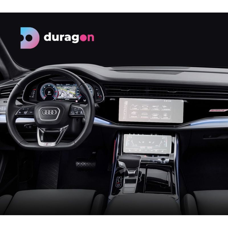 Auto si Moto - Piese auto si accesorii - Interior auto - Bord si accesorii - Folie protectie display Ceasuri de bord si AC, Duragon, Audi Q8 2023+, silicon Mat, anti-amprenta, Kit instalare - Infinity.ro
