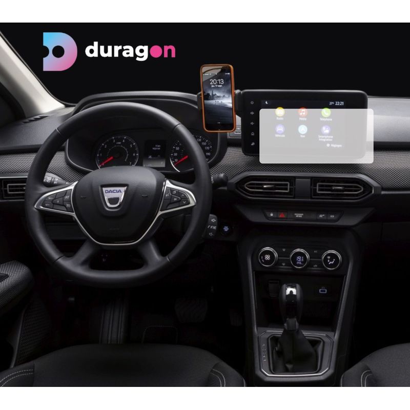 Auto si Moto - Piese auto si accesorii - Interior auto - Bord si accesorii - Folie protectie display, Duragon, Dacia Sandero Stepway 2020-2024, silicon transparent, kit instalare - Infinity.ro