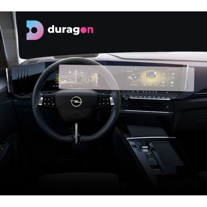 Auto si Moto - Piese auto si accesorii - Interior auto - Bord si accesorii - Folie protectie display si Ceasuri de Bord, Duragon, Opel Astra 2021+, silicon Mat, anti-amprenta, Kit instalare - Infinity.ro