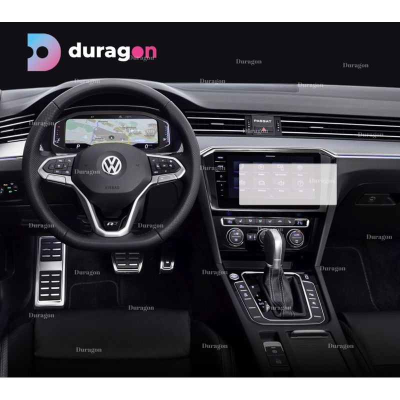 Auto si Moto - Piese auto si accesorii - Interior auto - Bord si accesorii - Folie protectie Volkswagen Passat 2019-2023, 12.9 inch, Duragon, silicon transparent, kit instalare - Infinity.ro